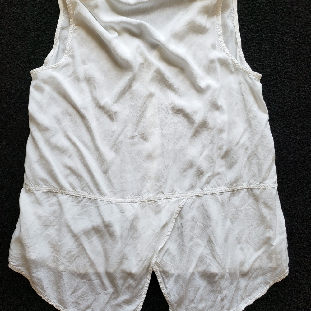 Beach Lunch Lounge Solid Button Down Tank - image 2